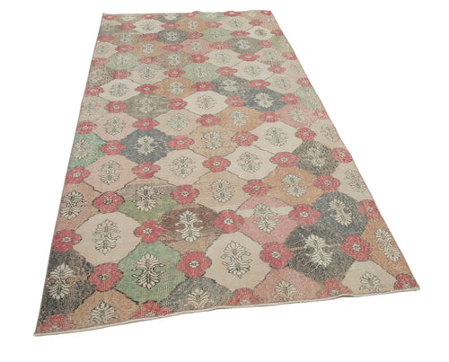 Checkered Kilim Beyaz Damalı Pamuk Yün El Dokuma Halısı 135x272 Agacan