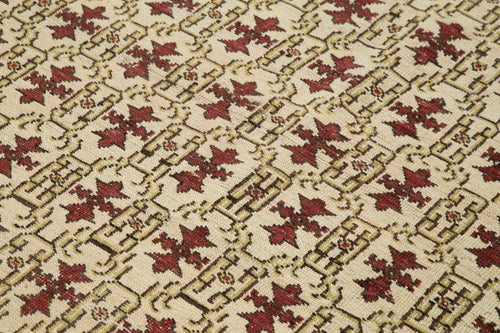 Checkered Kilim Kırmızı Damalı Pamuk Yün El Dokuma Halısı 176x284 Agacan