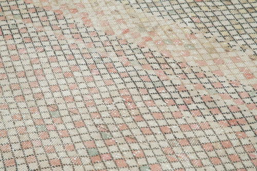 Checkered Kilim Beyaz Damalı Pamuk Yün El Dokuma Halısı 138x277 Agacan
