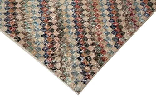 Checkered Kilim Beyaz Damalı Pamuk Yün El Dokuma Halısı 154x254 Agacan