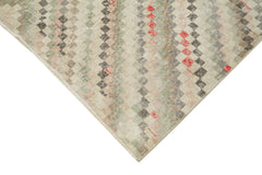 Checkered Kilim Bej Damalı Pamuk Yün El Dokuma Halısı 157x262 Agacan