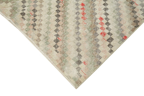 Checkered Kilim Bej Damalı Pamuk Yün El Dokuma Halısı 157x262 Agacan