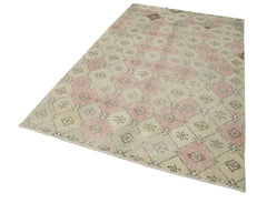 Checkered Kilim Beyaz Damalı Pamuk Yün El Dokuma Halısı 153x260 Agacan