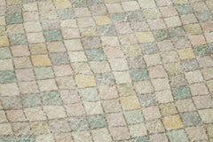 Checkered Kilim Beyaz Damalı Pamuk Yün El Dokuma Halısı 150x284 Agacan