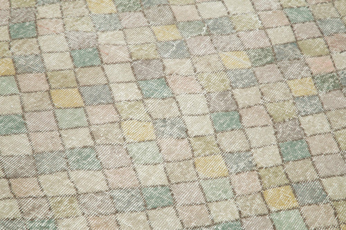 Checkered Kilim Beyaz Damalı Pamuk Yün El Dokuma Halısı 150x284 Agacan