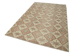 Checkered Kilim Beyaz Damalı Pamuk Yün El Dokuma Halısı 170x272 Agacan