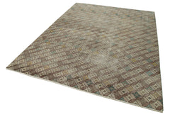 Checkered Kilim Beyaz Damalı Pamuk Yün El Dokuma Halısı 190x256 Agacan