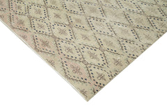 Checkered Kilim Bej Damalı Pamuk Yün El Dokuma Halısı 184x306 Agacan