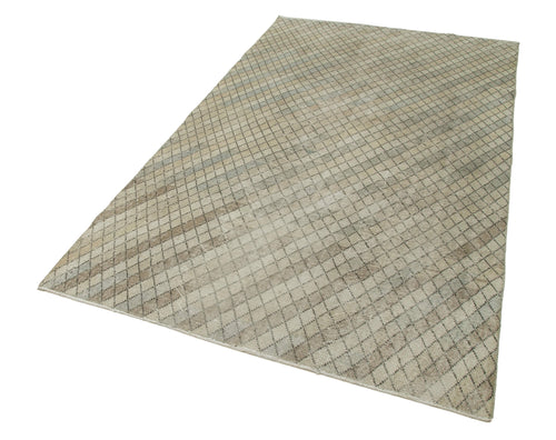 Checkered Kilim Bej Damalı Pamuk Yün El Dokuma Halısı 146x260 Agacan