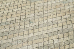 Checkered Kilim Bej Damalı Pamuk Yün El Dokuma Halısı 146x260 Agacan