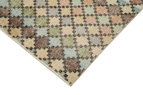 Checkered Kilim Beyaz Damalı Pamuk Yün El Dokuma Halısı 135x280 Agacan