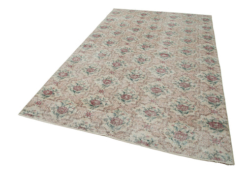 Checkered Kilim Bej Damalı Pamuk Yün El Dokuma Halısı 183x308 Agacan