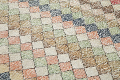 Checkered Kilim Beyaz Damalı Pamuk Yün El Dokuma Halısı 150x216 Agacan