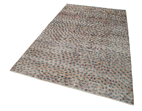 Checkered Kilim Beyaz Damalı Pamuk Yün El Dokuma Halısı 161x272 Agacan