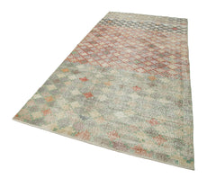 Checkered Kilim Bej Damalı Pamuk Yün El Dokuma Halısı 156x335 Agacan