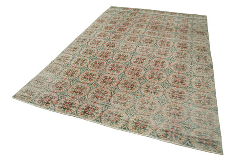 Checkered Kilim Bej Damalı Pamuk Yün El Dokuma Halısı 196x288 Agacan