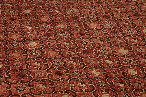 Tebriz Kırmızı Klasik Pamuk Yün El Dokuma Halısı 275x365 Agacan