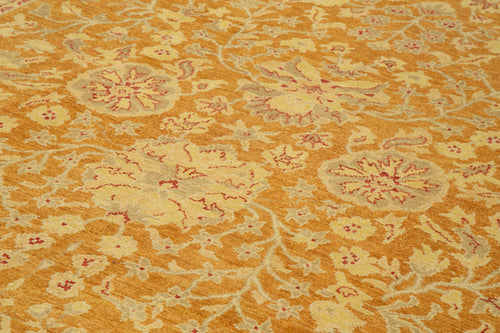 Tebriz Sarı Klasik Pamuk Yün El Dokuma Halısı 274x360 Agacan