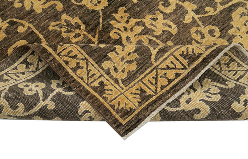 Tebriz Kahverengi Klasik Pamuk Yün El Dokuma Halısı 121x180 Agacan