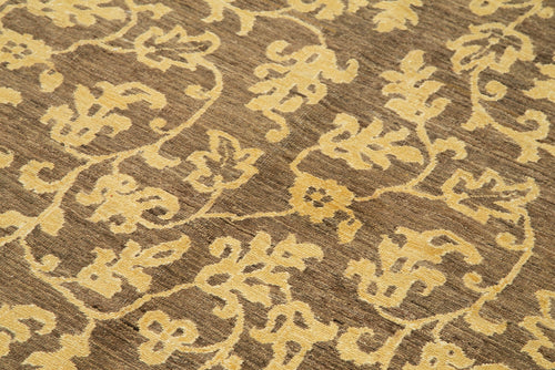 Tebriz Kahverengi Klasik Pamuk Yün El Dokuma Halısı 120x177 Agacan