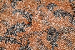 Overdyed Vintage Turuncu Eskitme Pamuk Yün El Dokuma Halısı 81x287 Agacan