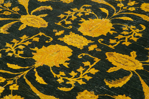 Tebriz Sarı Klasik Pamuk Yün El Dokuma Halısı 287x347 Agacan