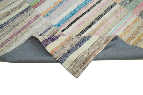 Kırk Yama Bej Patchwork Pamuk Yün El Dokuma Halısı 277x392 Agacan