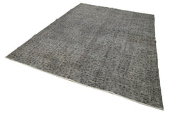 Overdyed Vintage Gri Eskitme Pamuk Yün El Dokuma Halısı 230x301 Agacan