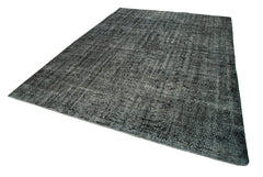 Overdyed Vintage Siyah Eskitme Pamuk Yün El Dokuma Halısı 230x317 Agacan