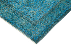 Overdyed Vintage Turkuaz Eskitme Pamuk Yün El Dokuma Halısı 158x261 Agacan