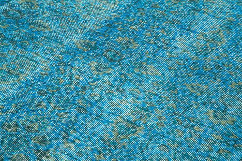 Overdyed Vintage Turkuaz Eskitme Pamuk Yün El Dokuma Halısı 158x261 Agacan