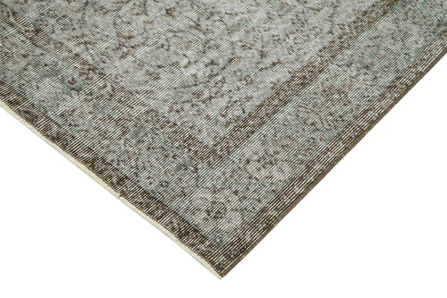 Overdyed Vintage Gri Eskitme Pamuk Yün El Dokuma Halısı 143x254 Agacan