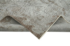 Overdyed Vintage Gri Eskitme Pamuk Yün El Dokuma Halısı 162x258 Agacan