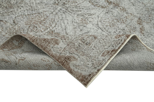 Overdyed Vintage Gri Eskitme Pamuk Yün El Dokuma Halısı 162x258 Agacan