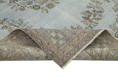 Overdyed Vintage Gri Eskitme Pamuk Yün El Dokuma Halısı 165x317 Agacan