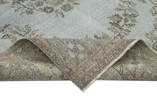 Overdyed Vintage Gri Eskitme Pamuk Yün El Dokuma Halısı 165x317 Agacan