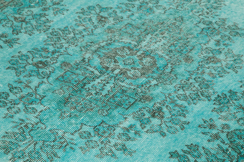 Overdyed Vintage Turkuaz Eskitme Pamuk Yün El Dokuma Halısı 172x276 Agacan