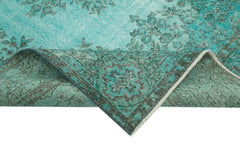 Overdyed Vintage Turkuaz Eskitme Pamuk Yün El Dokuma Halısı 172x276 Agacan