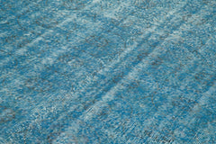 Overdyed Vintage Mavi Eskitme Pamuk Yün El Dokuma Halısı 185x287 Agacan
