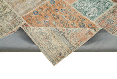 Kırk Yama Mavi Patchwork Pamuk Yün El Dokuma Halısı 250x353 Agacan