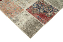 Kırk Yama Mavi Patchwork Pamuk Yün El Dokuma Halısı 250x350 Agacan