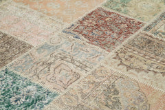 Kırk Yama Mavi Patchwork Pamuk Yün El Dokuma Halısı 250x350 Agacan