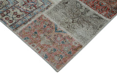 Kırk Yama Mavi Patchwork Pamuk Yün El Dokuma Halısı 300x402 Agacan