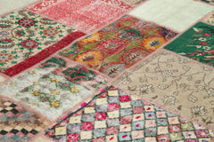 Kırk Yama Mavi Patchwork Pamuk Yün El Dokuma Halısı 264x366 Agacan