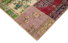 Kırk Yama Mavi Patchwork Pamuk Yün El Dokuma Halısı 268x360 Agacan