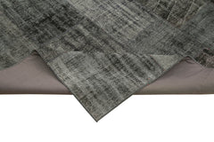 Kırk Yama Siyah Patchwork Pamuk Yün El Dokuma Halısı 256x351 Agacan
