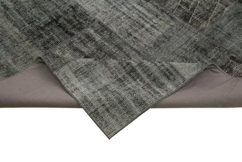 Kırk Yama Siyah Patchwork Pamuk Yün El Dokuma Halısı 256x351 Agacan