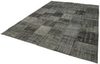 Kırk Yama Siyah Patchwork Pamuk Yün El Dokuma Halısı 256x353 Agacan