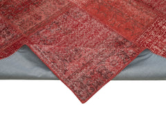 Kırk Yama Kırmızı Patchwork Pamuk Yün El Dokuma Halısı 251x352 Agacan