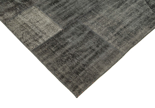 Kırk Yama Siyah Patchwork Pamuk Yün El Dokuma Halısı 256x301 Agacan